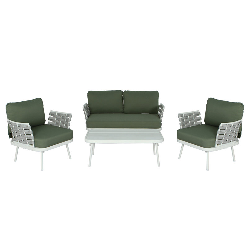 Ensemble de recouvrement en acier 4 pièces, Blanc, Vert