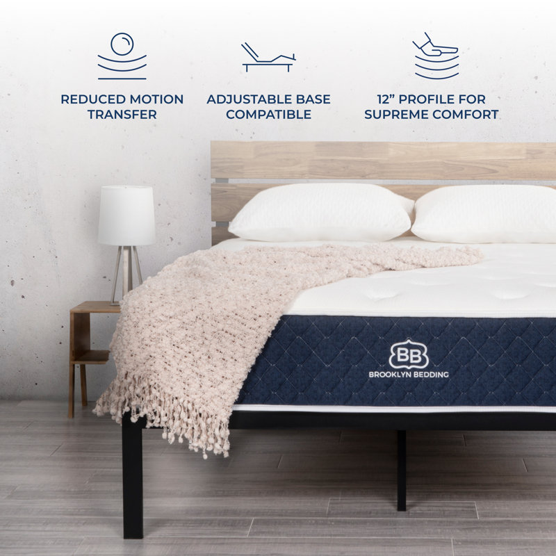 Brooklyn Twin 12" Medium Hybrid Mattress with Cooling Gel Foam