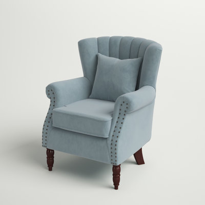 Fauteuil à oreilles en velours de 29 po de largeur Johnsons