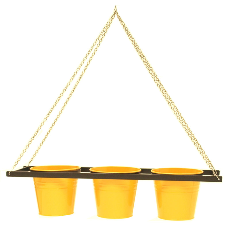 Pot à fleurs suspendu en métal Kinder, Safran