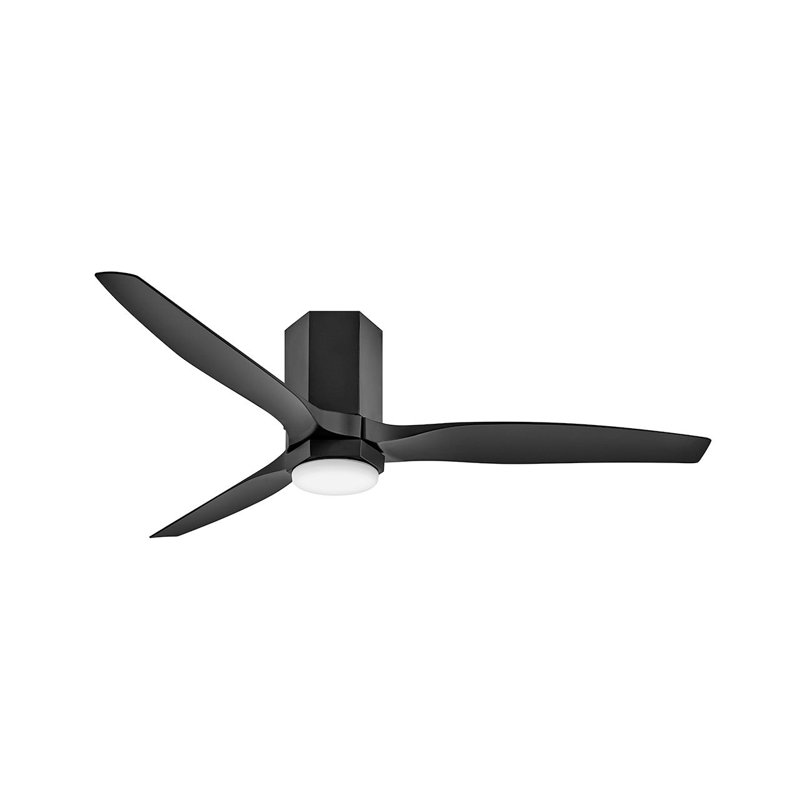 Ventilateur de plafond avec lumières DEL Brocken, 52", Noir mat