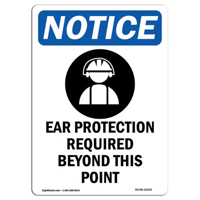 Notice Ear Protection Required Sign