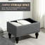 Pouf de rangement élégant capitonné avec garniture cloutée, repose-pieds multifonctionnel et solution de rangement pour les salons