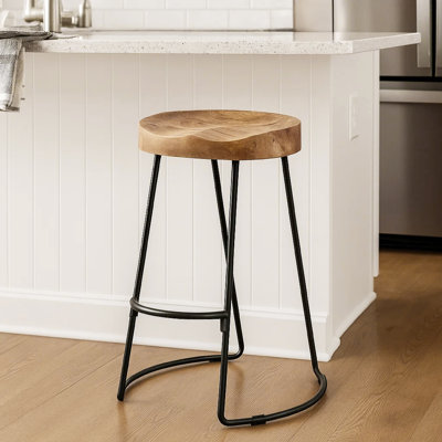 Tabouret en bois massif Hedden