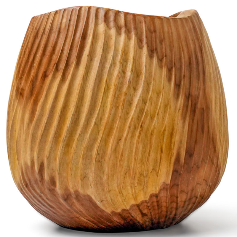 Vase de table en bois 9 po Craw