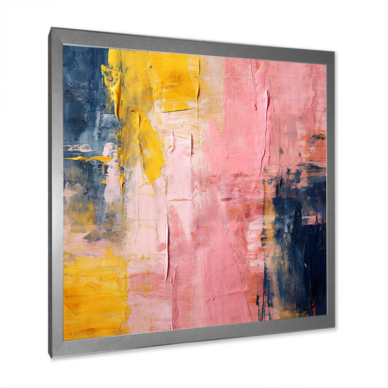 Célébration de la destinée abstraite, or rose, peinture I - reproduction sur toile, H 30 po x l 30 po x P 1 po