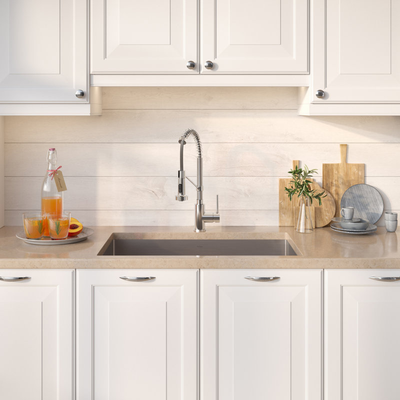 Kraus 32-in Standart Pro Kitchen Sink Combo Set with Bolden™ Kitchen Faucet and Soap Dispenser, Chrome