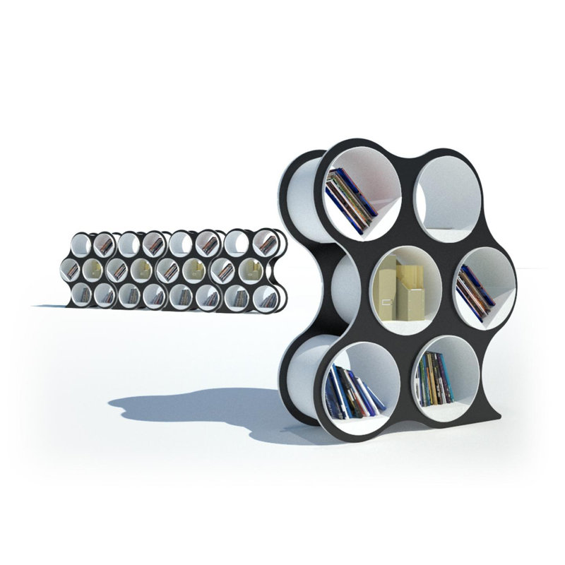 BOLLA POP Geometric Bookcase, 6 Shelves, Black