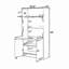 Garde-manger compact, buffet de 69 po de hauteur avec huche et poste de travail pliable, armoire de rangement multifonctionnelle avec tablette réglable et prise de courant pour la salle à manger, le salon, bleu foncé-2101390244