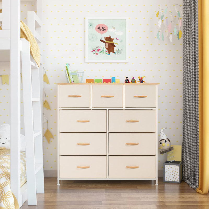 Barley 100cm W 9 - Drawer Chest of Drawers, Beige