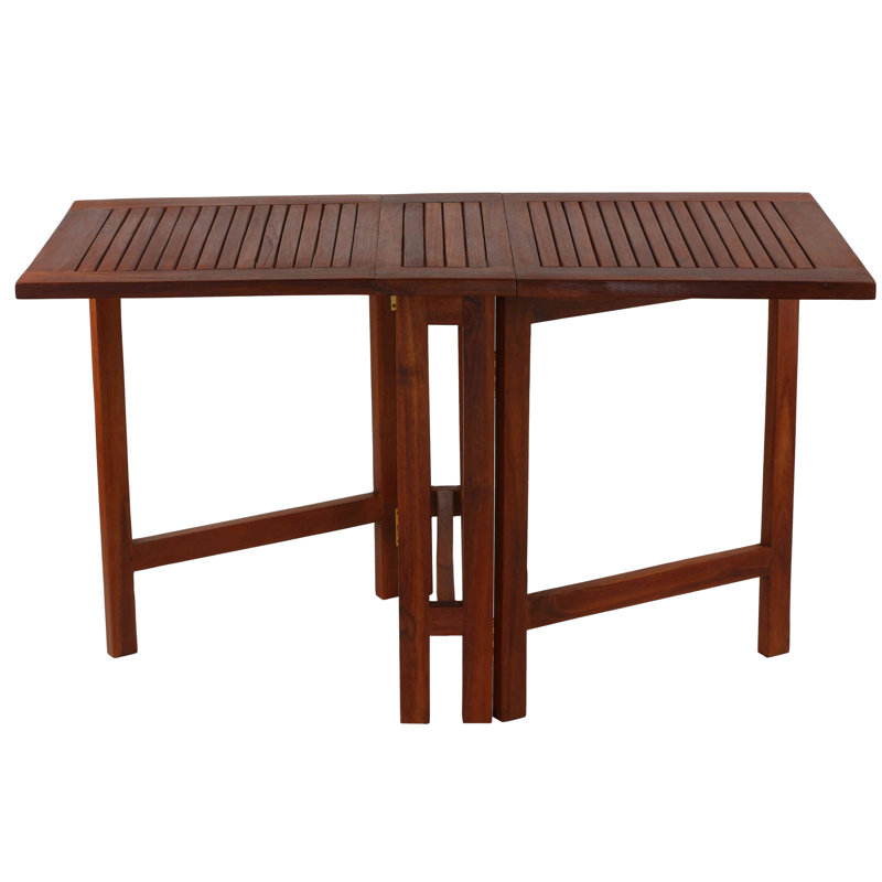 Kinner Rectangular Teak Outdoor Folding Dining Table