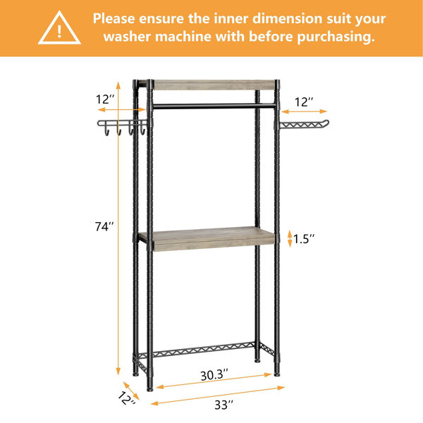 Metal Free Standing Laundry Room Organizer