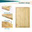 Très grande planche à découper en bambou 20 po x 14 po - Bloc de boucher réversible avec rainures profondes. Pré-huilé, facile à transporter grâce aux poignées