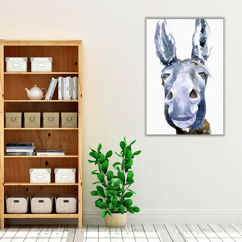 Sweet Donkey I - reproduction d'art sur toile, H 36 po x l 24 po