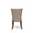 5 Piece Dinette Set for 4 Contains a Round Table with Pedestal and 4 Light Tan Linen Fabric Parson Chairs, Antique Walnut-1717865869