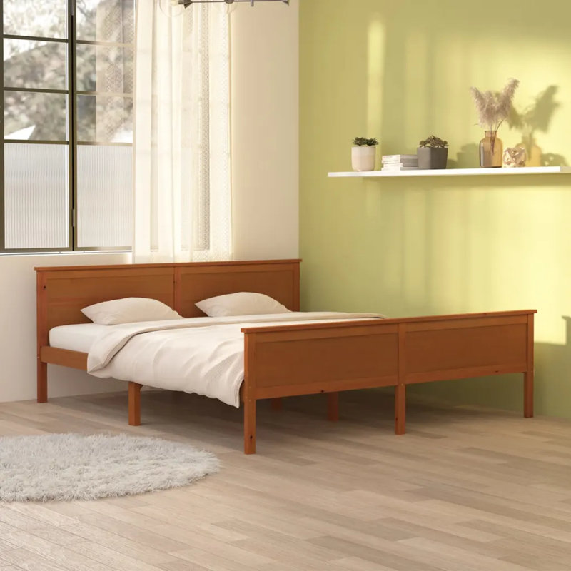 Graci Solid Wood Bed, Super King (180 x 200  cm), honey brown