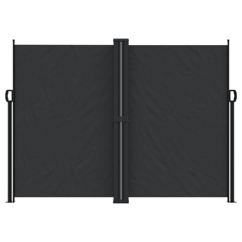 Dakota Fields Retractable Side Awning, Black, 180cm H x 600cm W