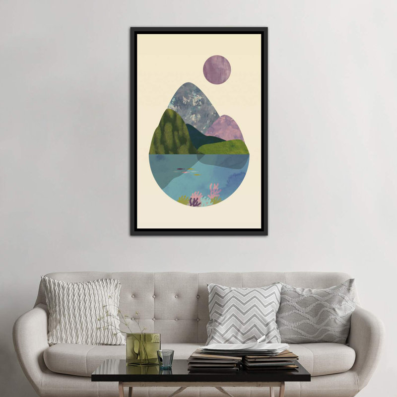 " Summer " by Flatowl, 60" H x 40" W x 1.5" D, Distressed Black Framed Canvas