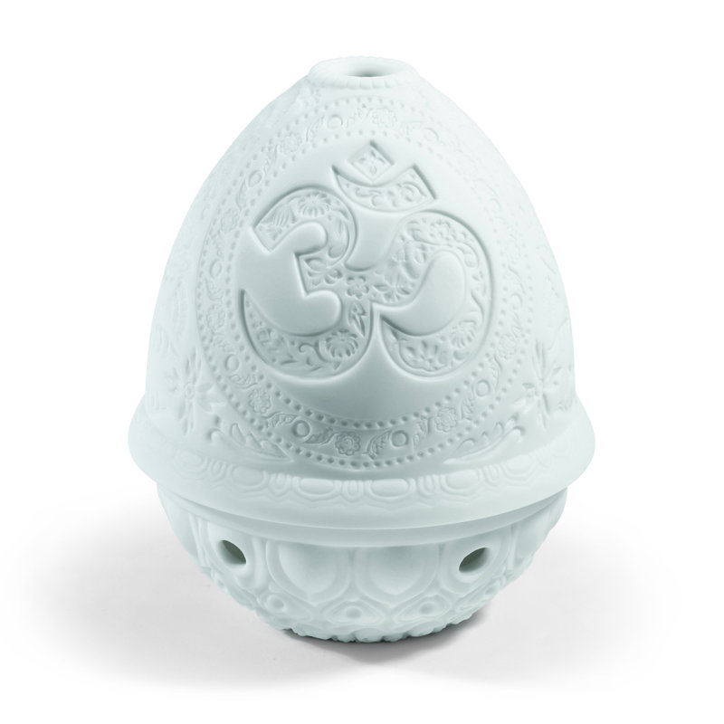 Serene Om 4.75" Ceramic Lithophane Votive Light