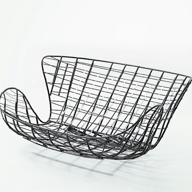 Chaise berçante de luxe Nordic Light, Noir / Blanc / Blanc cassé