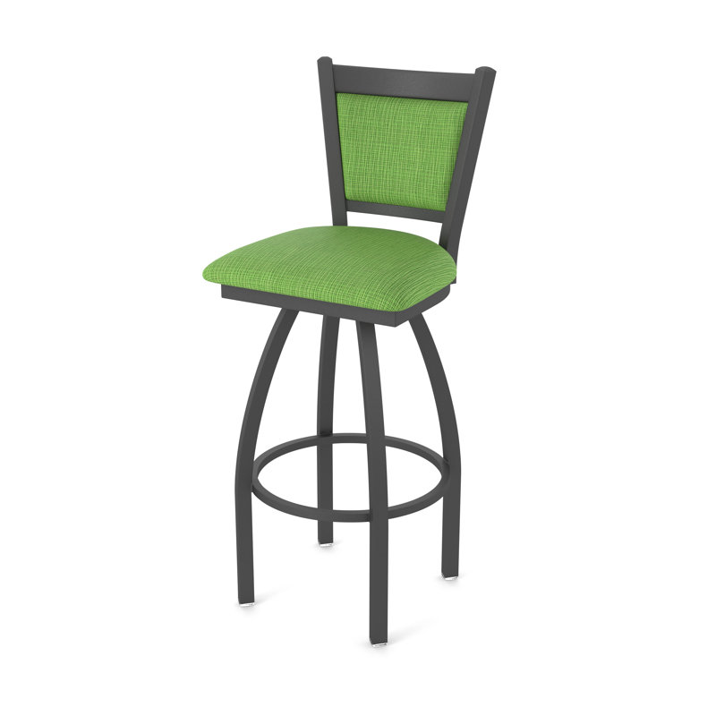 Tabouret pivotant Hadleigh, Tissu - perroquet graphique, Étain, Tabouret de bar (siège d'une hauteur de 36 po)