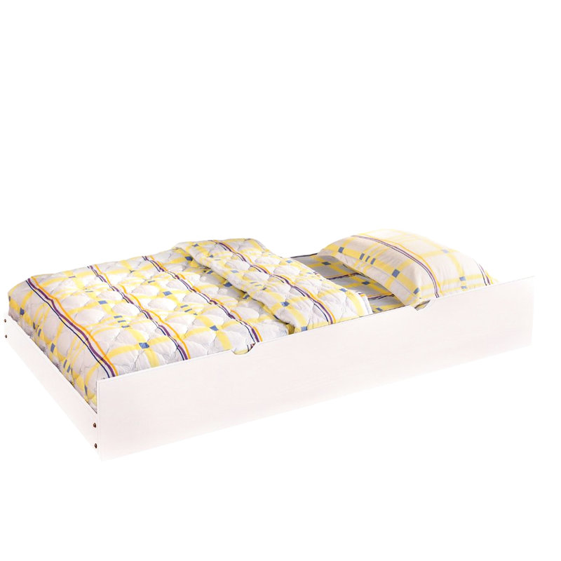 Lit simple au-dessus d'un lit superposé blanc Rails transitionnels verrouillables avec joints de tiroir intégrés et ensemble de lattes avec style