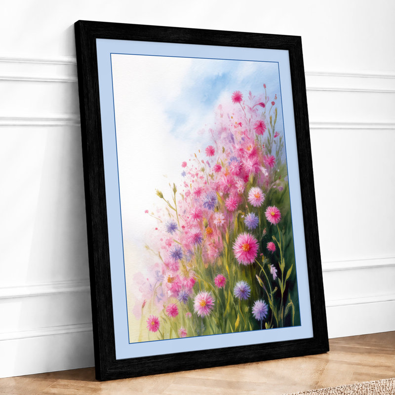 Spring Blooms Botanical - Framed Print, A2 - 59.4 x 42.0 cm, Black