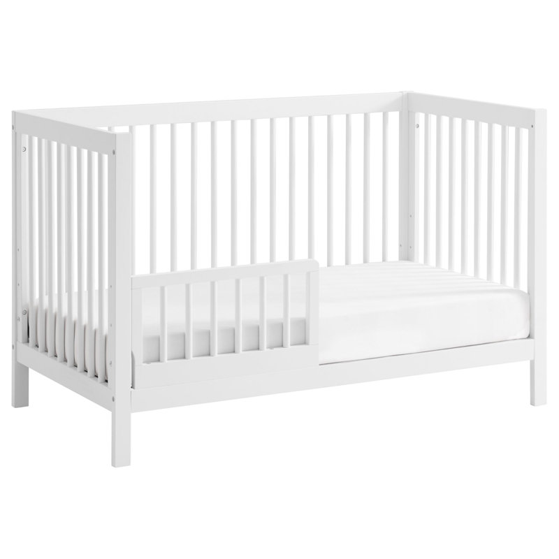 White Solid Wood Mini Toddler Guard Rail for Crib