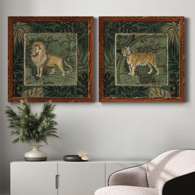 " Jungle Lion " 2 - Pieces Painting Print