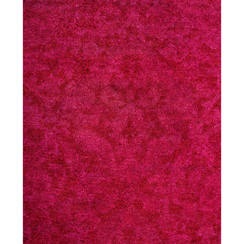 Overdyed Hand-Knotted Wool Modern-Contemporary Pink Runner 2' 6" x 13' 10"