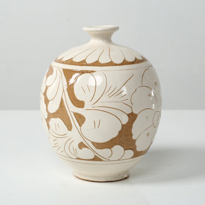 Approx. 8 Inches Amalfi Double Glazed Round Vase with Small Opening (2" Opening)