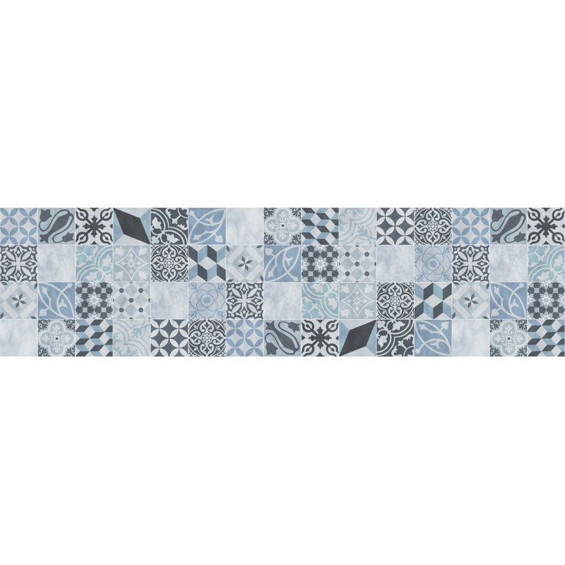 Scarlett Vinyl Machine Printed Area Rug, Rectangle 2'2" x 8'2.4"