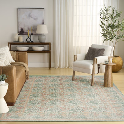 Tapis vert multicolore Botanical Washables 4 pi x 6 pi