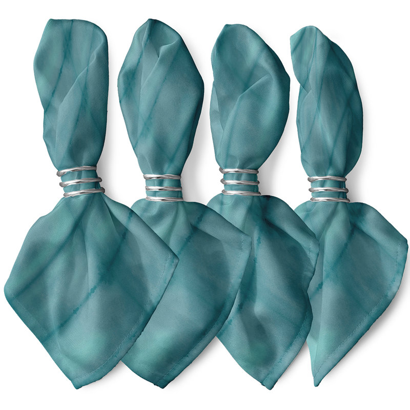 Aymer Polyester Abstract Square Napkin, Teal