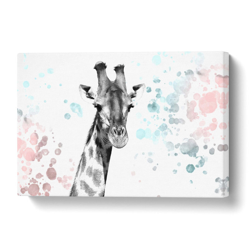 Giraffe With Paint Splashes - Wrapped Canvas, 50.8 cm H x 76.2 cm W