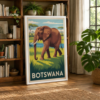 Elephant of Botswana Vintage - Wrapped Canvas