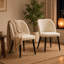 Ensemble de chaises de salle à manger rembourrées, chaise d'appoint de cuisine moderne en tissu avec siège rembourré et pieds en bois-135926607-119358281