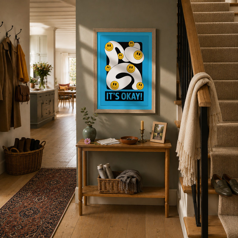 It's Okay Minimalist - Framed Print, A1 - 84.1 x 59.4 cm, Oak