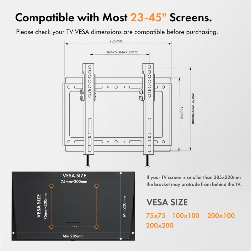 VonHaus Single Screen Wall Mount