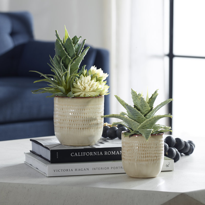 Ensemble de 2 plantes artificielles en pot