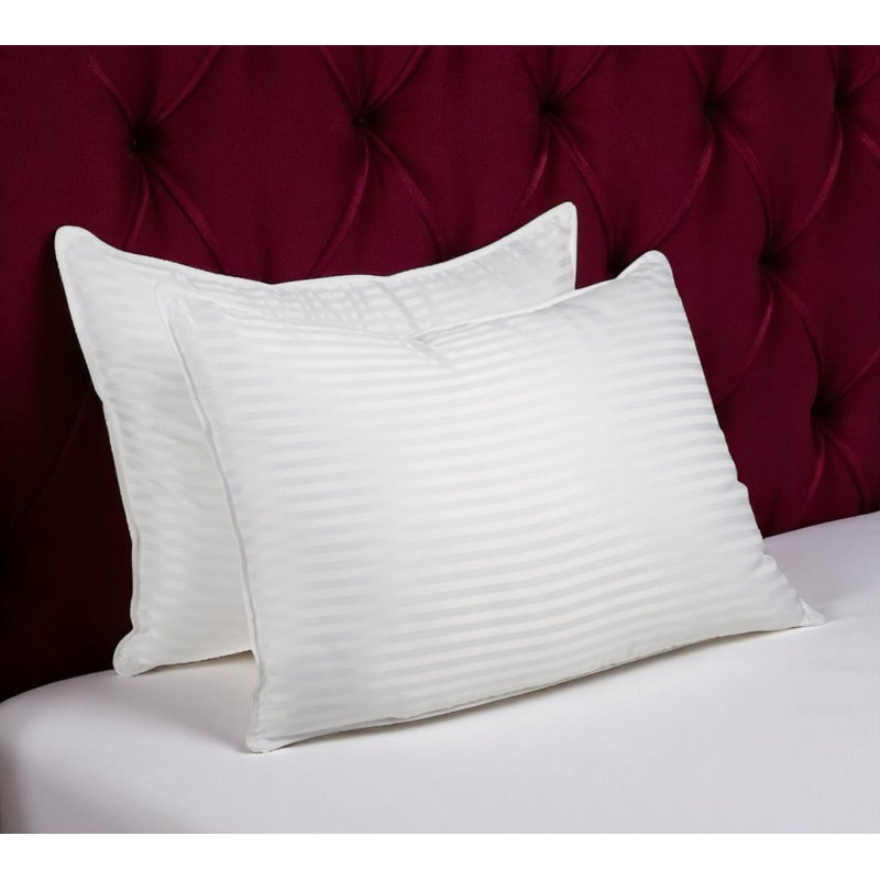Set of Two Microfiber Down Alternative Medium Standard Size Bed Pillows