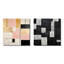Rose et noir cubisme rêve - formes abstraites carrées collage ensemble de 2-650305144-650305145