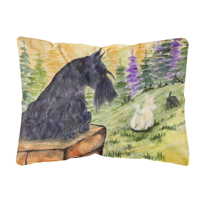Coussin décoratif intérieur/extérieur terrier écossais