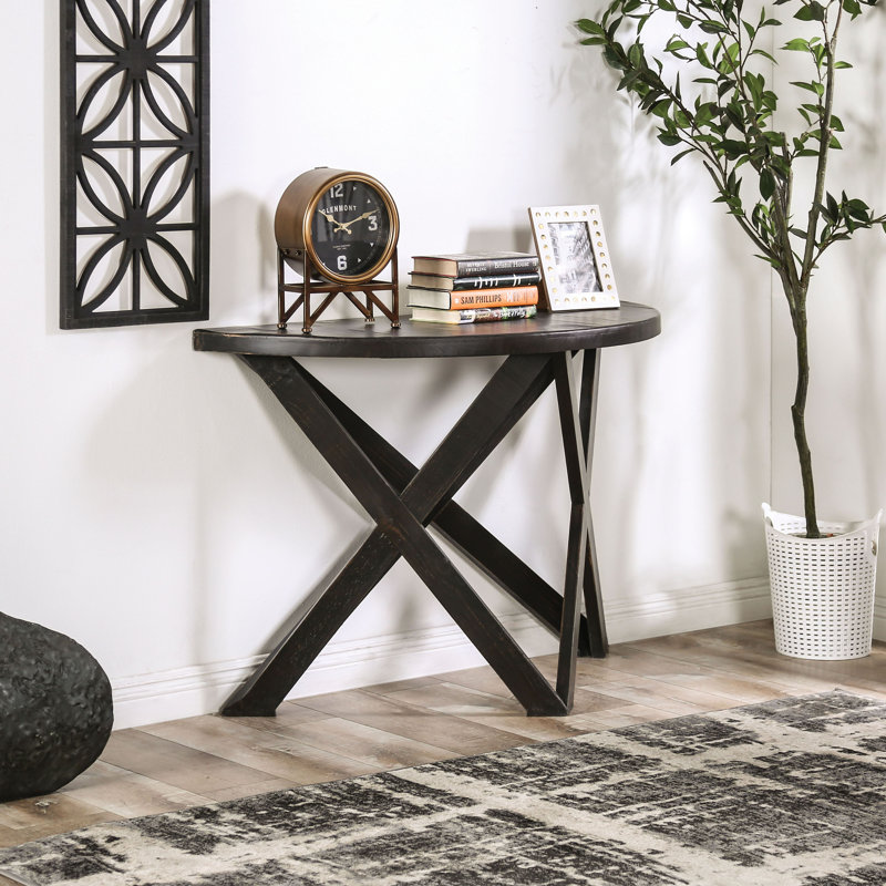 Console en bois massif 47 po Silvin, Noir rustique