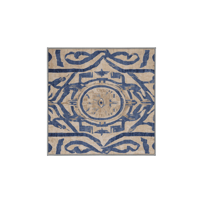 Tapis gris soyeux et moelleux, Carré 6 pi