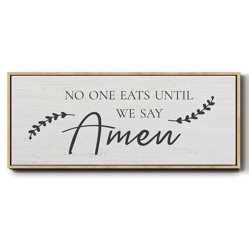 «Say Amen», toile encadrée, H 8 po x l 20 po