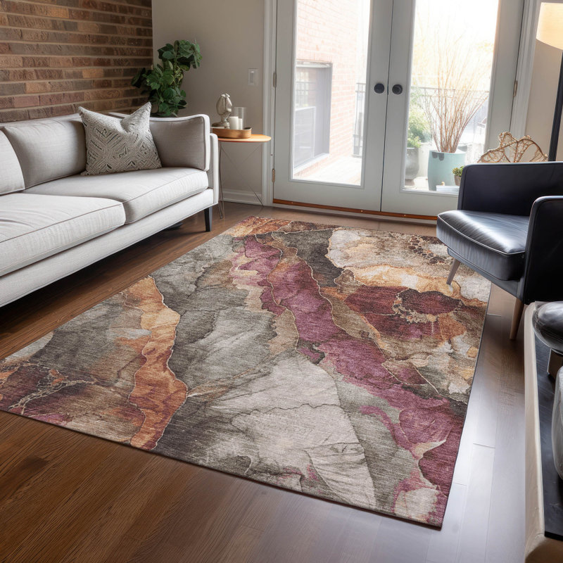 Tapis kaki Xhevrie intérieur / extérieur lavable à la machine, Rectangle 5 pi x 7 pi 6 po