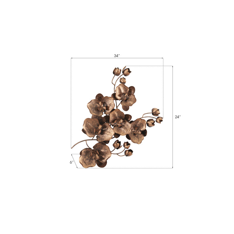 Orchid Wall Décor, Copper