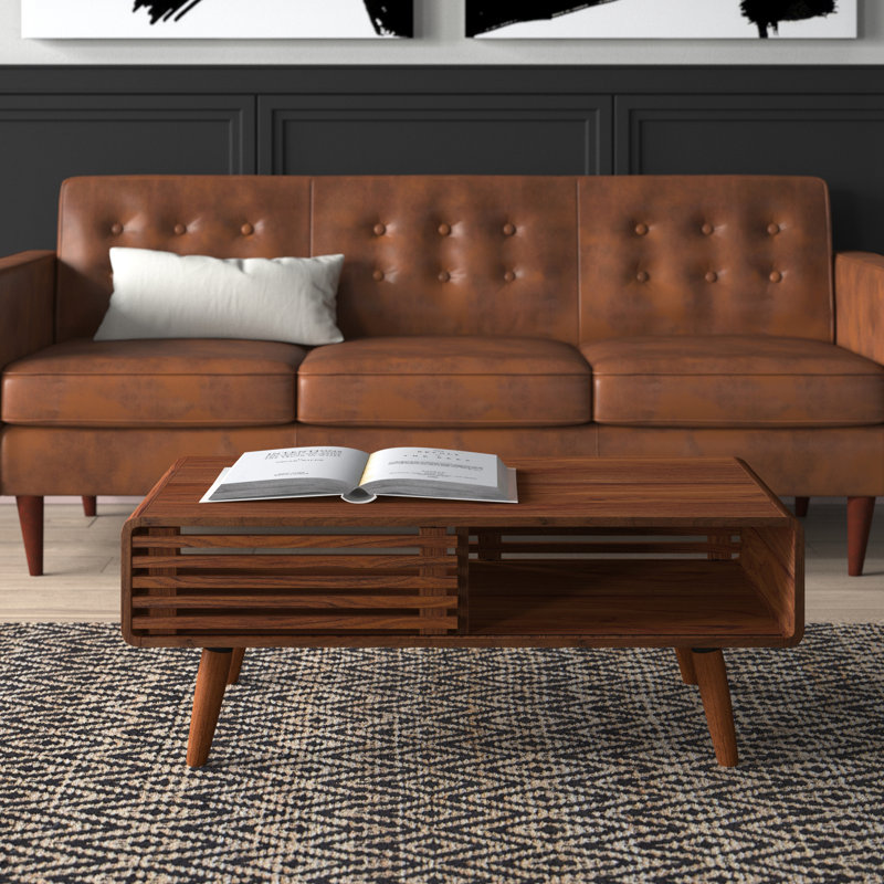 Bria 4 Legs Coffee Table with Storage | Mercury Row®