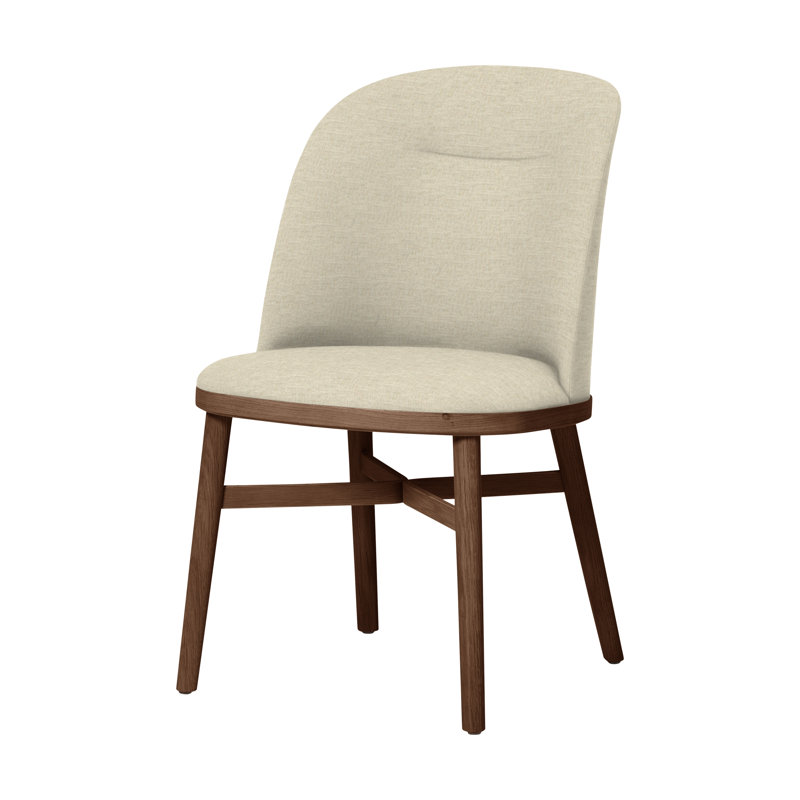 Bund Upholstered Dining Chair, Steelcut Trio 124, Natural Walnut